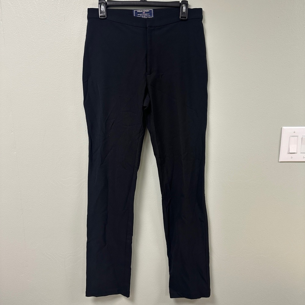 Polo Sport Ralph Lauren Sportswoman Black Nylon Stretch Pants Womens 10 Straight